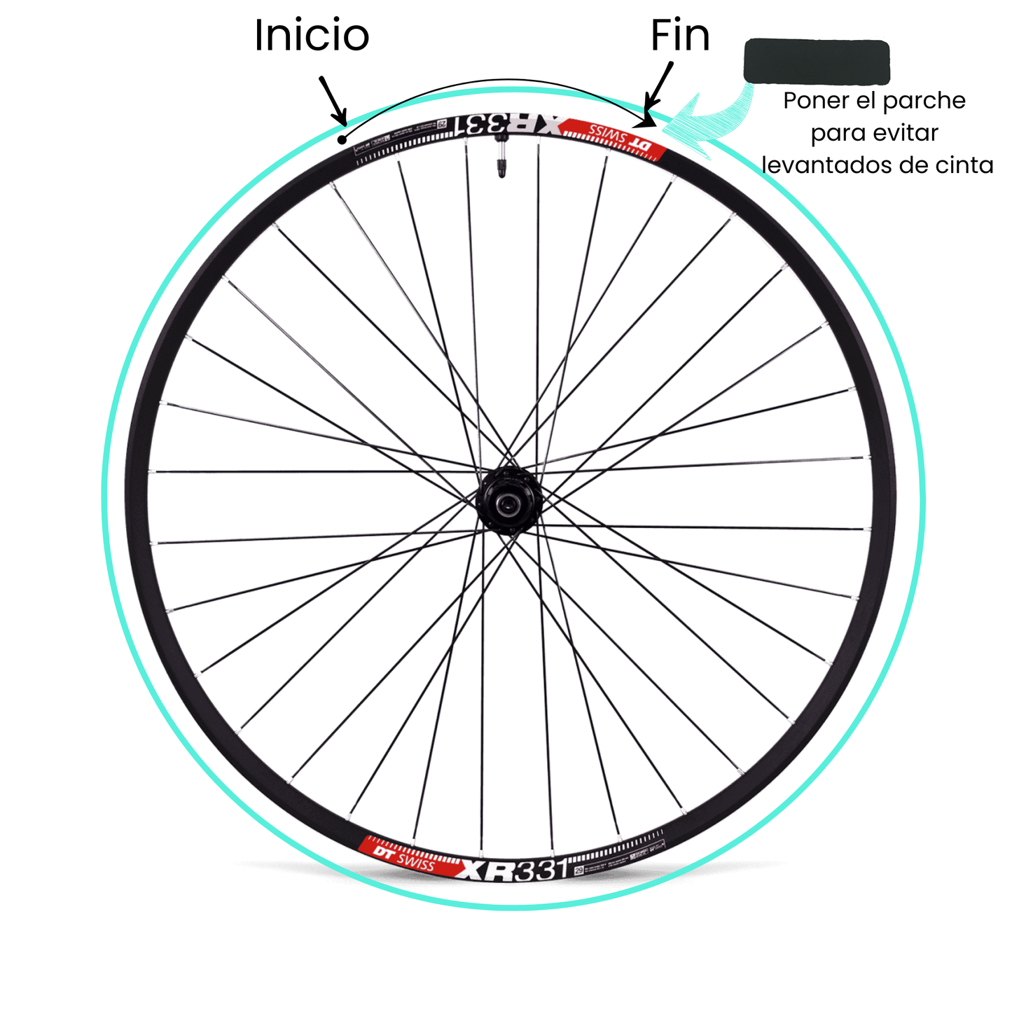 Cinta Tubeless 25 mm x 10 m | Fondo de Llanta Tubeless para Ruedas 20-29”