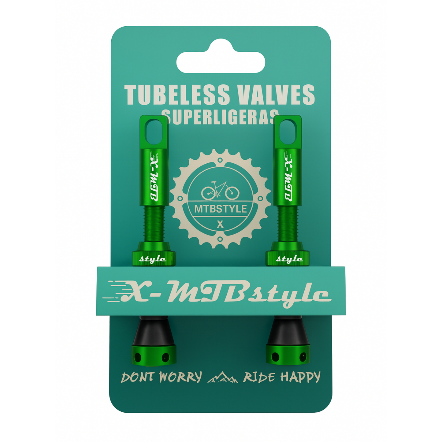 XMTBSTYLE 2 Valvula Tubeless MTB | Pack Válvulas Presta para Bici de Montaña, Carretera, E-bike, Gravel, BMX | Pack 2 Valvula Bicicleta para Kit tubeless | Valvulas MTB tubeless Bici (44mm) NEGRO